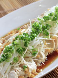 レンジで1品! 蒸し鶏の生姜だれ-レシピのメイン写真
