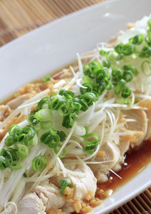 レンジで1品！ 蒸し鶏の生姜だれ-レシピのメイン写真