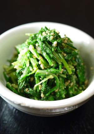 レンジ１分半！水菜の胡麻和え。お弁当にも-レシピのメイン写真