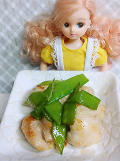 リカちゃん♡鶏肉絹さやみりん照り焼き-レシピのメイン写真