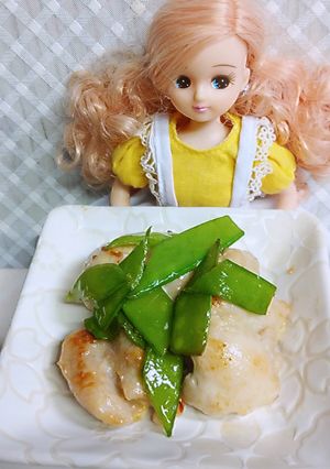リカちゃん♡鶏肉絹さやみりん照り焼き-レシピのメイン写真