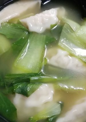 チンゲン菜とエビ餃子のゆず胡椒スープ-レシピのメイン写真