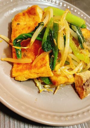 サバ水煮と油あげのカレー野菜炒め♡低糖質-レシピのメイン写真