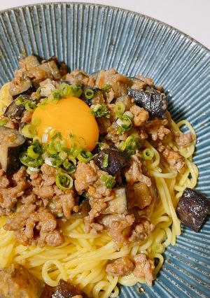 ナス味噌和え麺-レシピのメイン写真