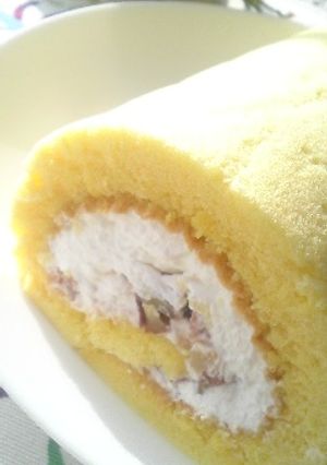 渋皮煮でマロンロールケーキ♡-レシピのメイン写真