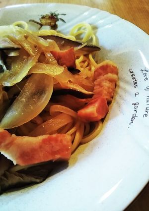椎茸と厚切りベーコンのパスタ-レシピのメイン写真