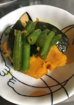 レンジで冷凍かぼちゃの煮物-レシピのメイン写真