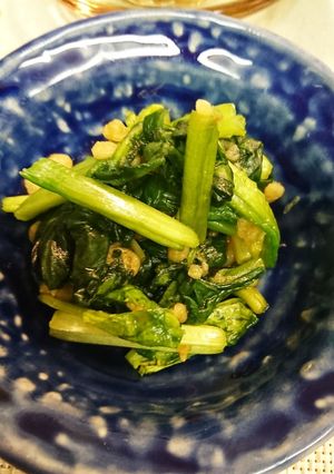 ホウレン草の揚げ玉和え-レシピのメイン写真