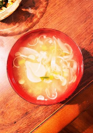 新玉ねぎと大根菜のネギ入り味噌汁-レシピのメイン写真