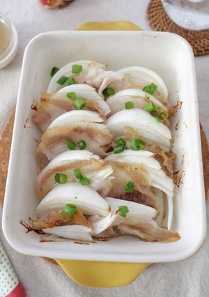 新玉ねぎと豚肉のトースター焼き-レシピのメイン写真