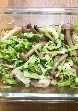 レンジでキャベツときのこの醤油煮-レシピのメイン写真