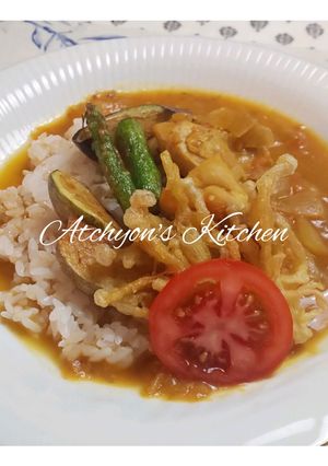 簡単！揚げ野菜トッピングスパイスカレー-レシピのメイン写真