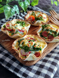 餃子の皮で簡単☆菜の花キッシュ。-レシピのメイン写真