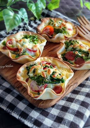 餃子の皮で簡単☆菜の花キッシュ。-レシピのメイン写真