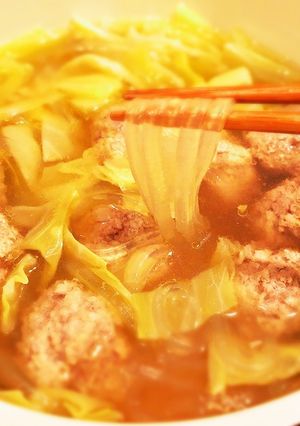 ちゅるん♪くず切りと肉団子のスープ-レシピのメイン写真