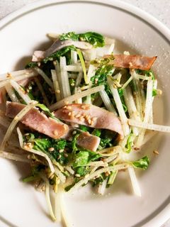 【減塩】ホワイトセロリとハムの炒め物-レシピのメイン写真