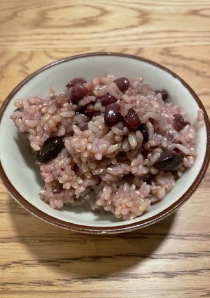 圧力鍋で炊く黒豆＆小豆入り玄米-レシピのメイン写真