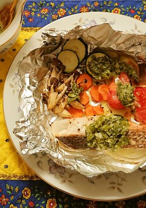 真鯛の洋風ホイル焼き⭐葱マヨソースがけ-レシピのメイン写真