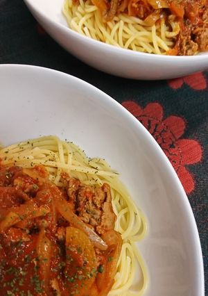 牛コマdeトマトパスタ-レシピのメイン写真