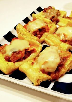 糖質オフ☆フライパンで簡単油揚げのピザ♪-レシピのメイン写真