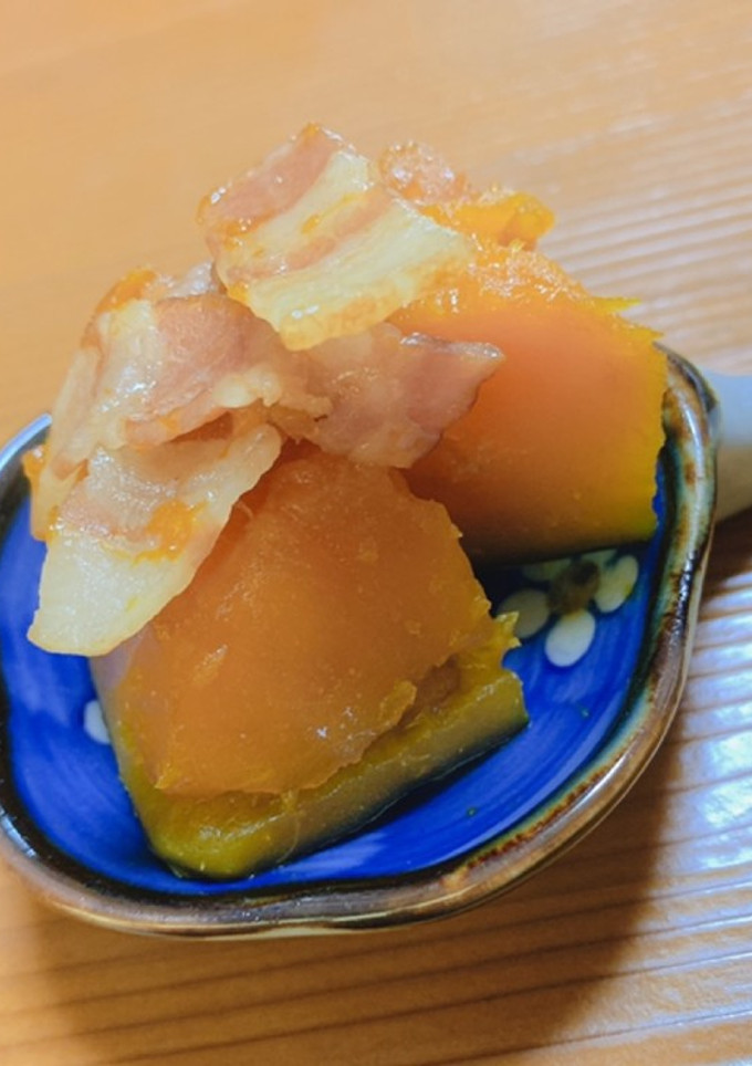 ほっこり〜かぼちゃとベーコンの和風煮-レシピのメイン写真