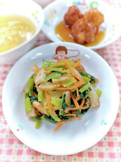 小松菜とさつま揚げの和風サラダ♪簡単給食-レシピのメイン写真