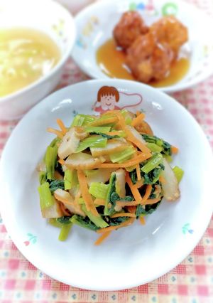 小松菜とさつま揚げの和風サラダ♪簡単給食-レシピのメイン写真