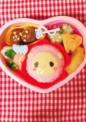 マイメロ　ピアノちゃん風　キャラ弁デコ弁-レシピのメイン写真