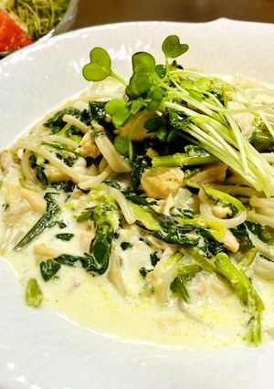 栄養◎　サーモンクリームパスタ-レシピのメイン写真