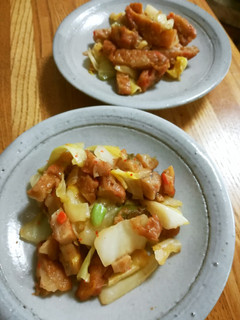 野菜入り薩摩揚げとキャベツの炒めもの-レシピのメイン写真