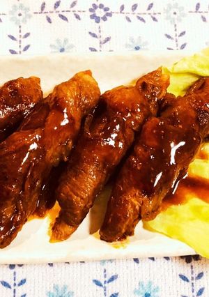 マヨネーズとケチャップソースの洋風肉巻き-レシピのメイン写真