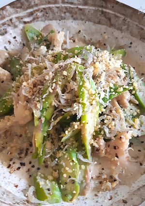 じゃこチーズ☆アスパラと舞茸のクリーム煮-レシピのメイン写真