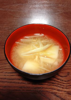 減塩 じゃが芋とみょうがの味噌汁-レシピのメイン写真