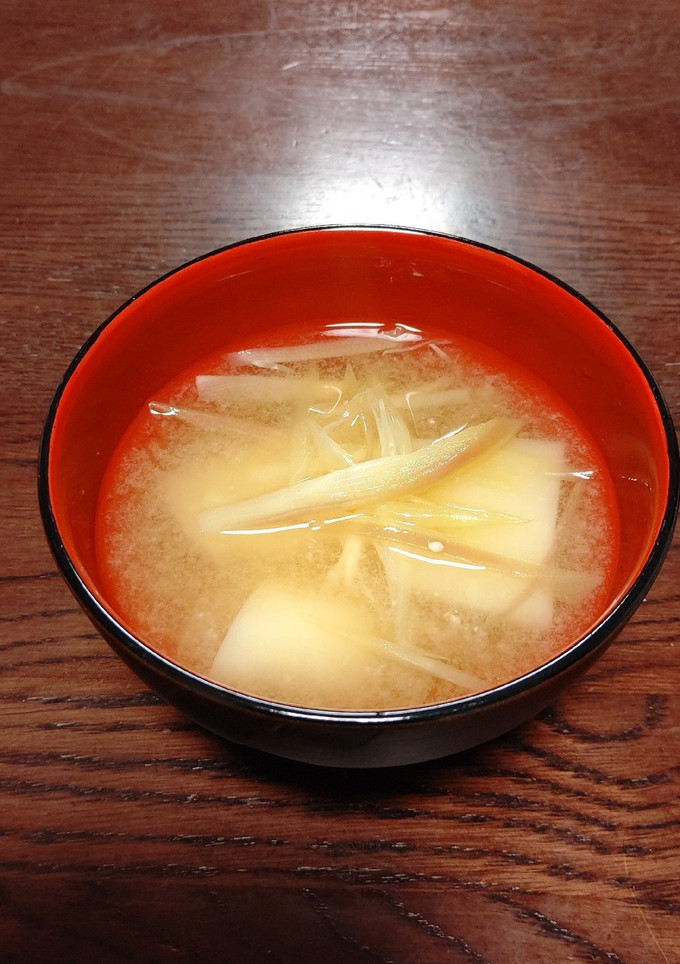 減塩 じゃが芋とみょうがの味噌汁-レシピのメイン写真