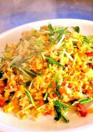 水菜たっぷりパラパラシャキシャキ炒飯-レシピのメイン写真