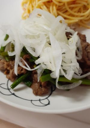 レモン醤油味でさっぱり大蒜の芽と牛肉炒め-レシピのメイン写真