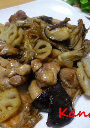 たっぷりきのこと鶏肉のにんにく醤油炒め-レシピのメイン写真