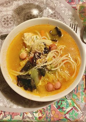 風邪を引いた時にも！スタミナキムチうどん-レシピのメイン写真
