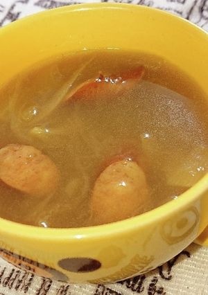 新玉ねぎとウインナのカレー風味スープ-レシピのメイン写真