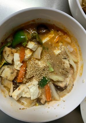 肉無豆腐簡単シーフードプルコギ味野菜炒め-レシピのメイン写真