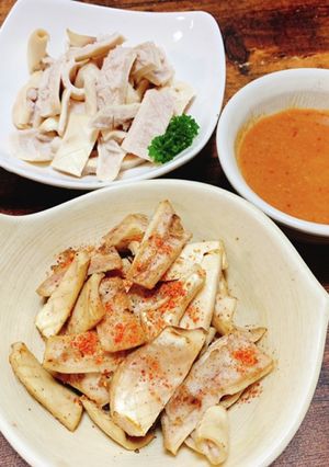 牛ハツモト塩炒め&刺し(ピリ辛酢味噌)-レシピのメイン写真