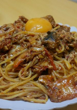 麻婆サバ缶パスタ-レシピのメイン写真