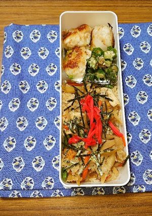 ヨウサマの減塩はんぺんつくね混ぜご飯弁当-レシピのメイン写真