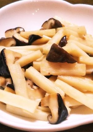 椎茸と長芋の麺つゆバター炒め-レシピのメイン写真