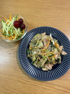白ネギ鳥もも肉とマロニーの照り焼き-レシピのメイン写真