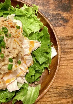 【腸活】きのこ豆乳味噌ダレのささみサラダ-レシピのメイン写真