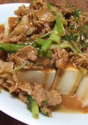 牛薄切り肉のお豆腐のっけ♪-レシピのメイン写真