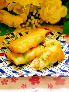 海老枝豆チーズの彩り春巻き-レシピのメイン写真