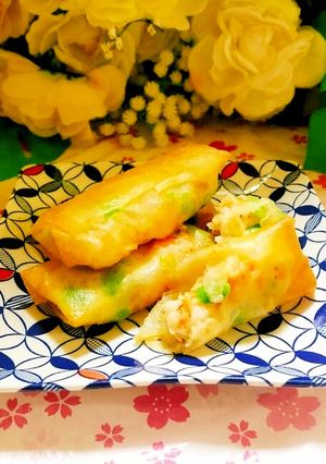 海老枝豆チーズの彩り春巻き-レシピのメイン写真