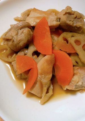 鶏肉とれんこんの煮物-レシピのメイン写真